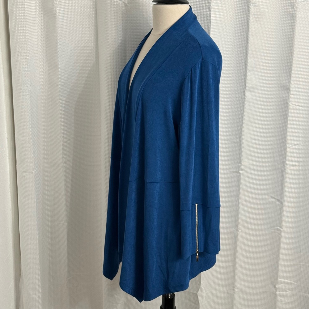 Chico's Travelers Women's Long Sleeve Open Front Draped Cardigan - Picture 4 of 8